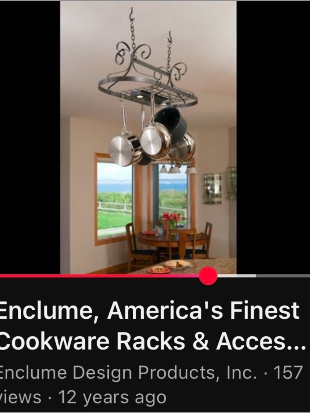 Enclume Ceiling Pot Rack with Hanging Hooks - Gray Metal